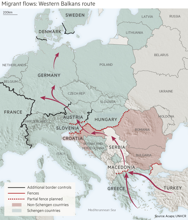 Migrant flows. Western Balkans route.