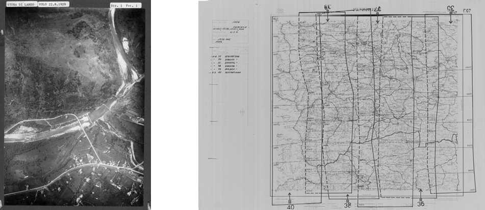 1929 photogram (left) and 1954 flight plan (right)