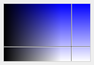 QgsColorBox using the QgsColorWidget.ColorComponent.Hue component