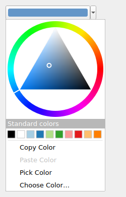 QgsColorButton showing drop down menu