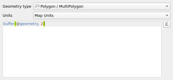 QgsGeometryGeneratorSymbolLayerWidget in a default state