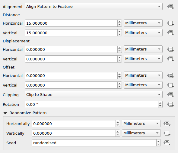 QgsPointPatternFillSymbolLayerWidget