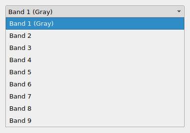 QgsRasterBandComboBox in the expanded state
